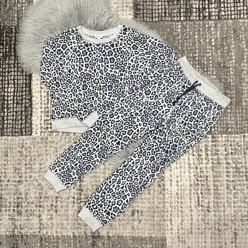 Splendid Girls Multicolored Sweet Leopard Jogger Set Size 12Y (MSRP $92)